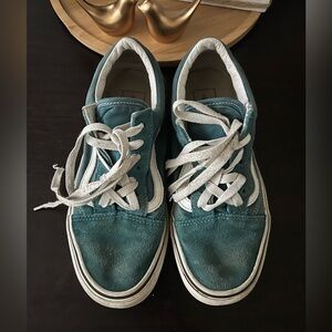Vans Teal and White Sneakers